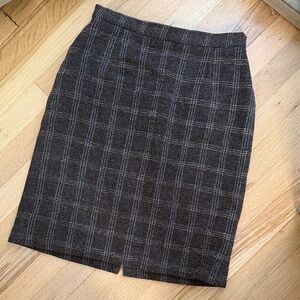 Casual Corner Wool Plaid Pencil Skirt - Vintage  2000s Women's Tailored Workwear
